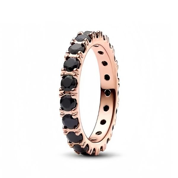 New Sparkling Eternal Love Heart Wave Women's Interwoven Logo Ring Suitable for Holiday Gifts Fashion Jewelry Gifts - 图片 2