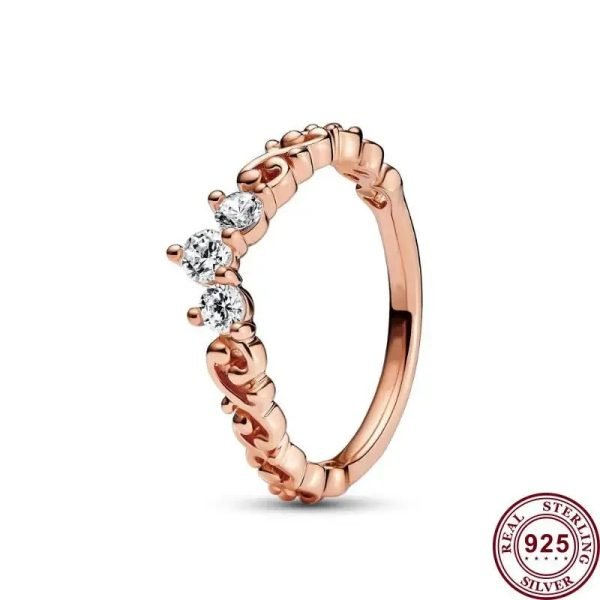 New Eternal Sparkling Petals Women's Wishing Bone Crown Logo Ring For Girlfriend and Family Holiday Gifts Fashion Jewelry - 图片 2