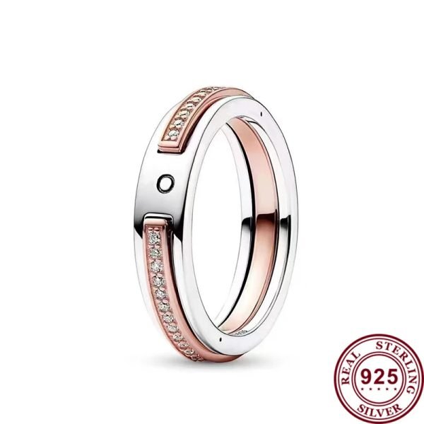 New Pav é Inlaid Sparkling Star River Women's Original Logo Star Moon Ring Girlfriend Family Holiday Fashion Jewelry Gift - 图片 6