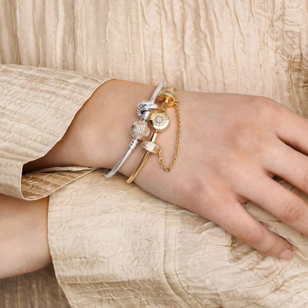 New S925 Sterling Silver Sparkling Crown Letter O-shaped Snake Bone Chain Bracelet Suitable For Women's DIY Jewelry Gifts - 图片 2
