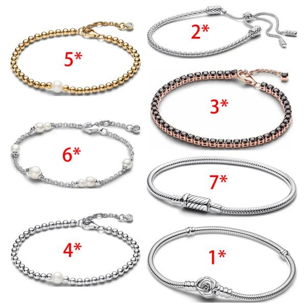 New S925 Sterling Silver Pearl Jewelry Bracelet Exquisite And Simple, Stackable For Women's DIY Jewelry Gifts