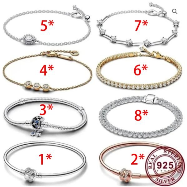 New S925 Sterling Silver Inlaid Cuban Chain Bracelet With Bead Inlay Craftsmanship, Women's DIY Jewelry Gift
