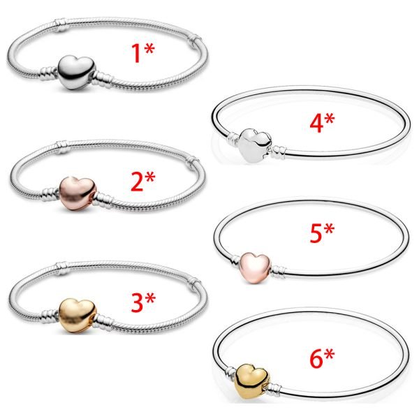 New S925 Sterling Silver Moments Love Snake Shaped Women's Gift Bracelet DIY Jewelry