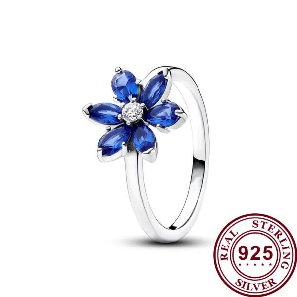 New Women's Sparkling Double Row Interwoven Pav é Seal Original Logo Pear Blossom Ring Girlfriend Family Holiday Fashion Jewelry Gift - 图片 4