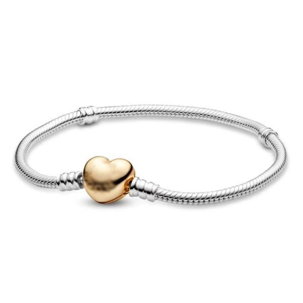 New S925 Sterling Silver Moments Love Snake Shaped Women's Gift Bracelet DIY Jewelry - 图片 5