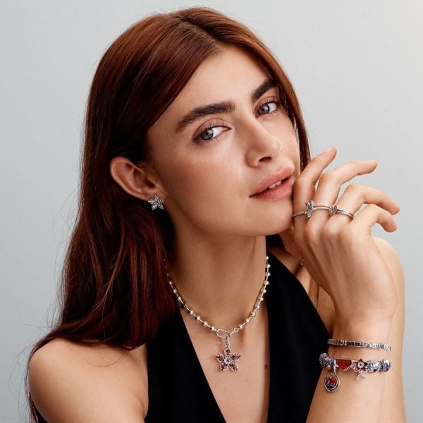 New S925 Sterling Silver Inlaid Cuban Chain Bracelet With Bead Inlay Craftsmanship, Women's DIY Jewelry Gift - 图片 4