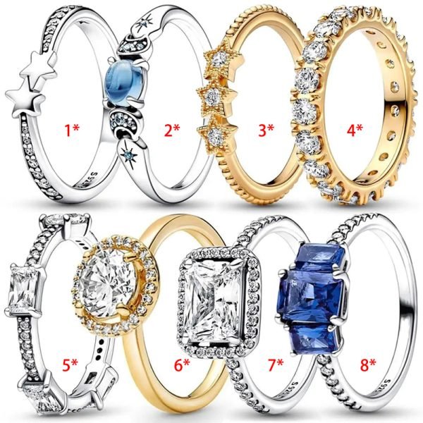New Women's Eternal Sparkling Meteor Princess Crown Logo Ring for Girlfriend and Family Holiday Gifts Fashion Jewelry