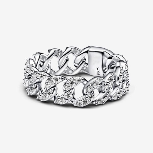 New Creative Hellfire Bow Original Logo Love Cuban Ring Suitable for Girlfriends and Family Holiday Fashion Jewelry Gifts - 图片 6