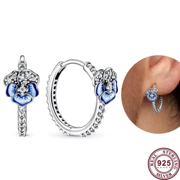 Original Women's Sparkling Crimson Snowflake Logo Pearl Butterfly Earrings Suitable for Girlfriends and Family Holiday Gifts Jewelry - 图片 4