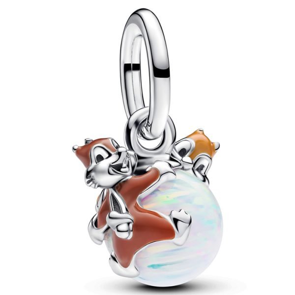 New S925 Sterling Silver Disney Chip & Dale Bauble Dangle Charm Ladies DIY Jewelry - 图片 3