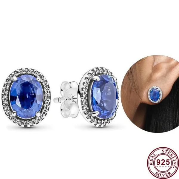 New Fashionable Sparkling Square Zircon Women's Original Logo Classic Round Earrings For Girlfriend and Family Holiday Gifts Jewelry - 图片 6