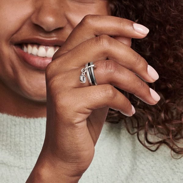 New Sparkling Star Love Lady Original Logo ME Combination Ring For Girlfriend and Family Holiday Fashion Jewelry Gift - 图片 6