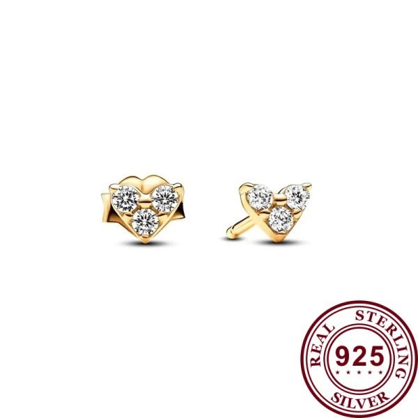 New Sparkling Heart shaped Water Drop Women's Original Logo Star Moon Earrings For Girlfriend and Family Holiday Gifts Jewelry - 图片 2