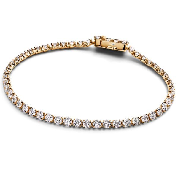 New S925 sterling silver golden Pavé Cuban Chain Ladies' gifts Bracelet DIY Jewelry - 图片 3