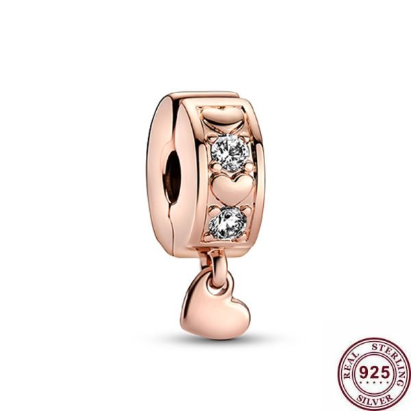 Creative Sparkling Aperture Daisy Women's Original Logo Eternal Heart Charm Fixed Clip For Girlfriend and Family Holiday Gift Bracelet Jewelry - 图片 6