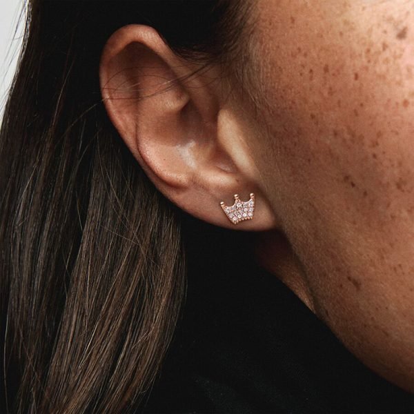 New Fashionable Women's Sparkling Eternal O-shaped Original Logo Crown Earrings For Girlfriend and Family Holiday Gifts Jewelry - 图片 7