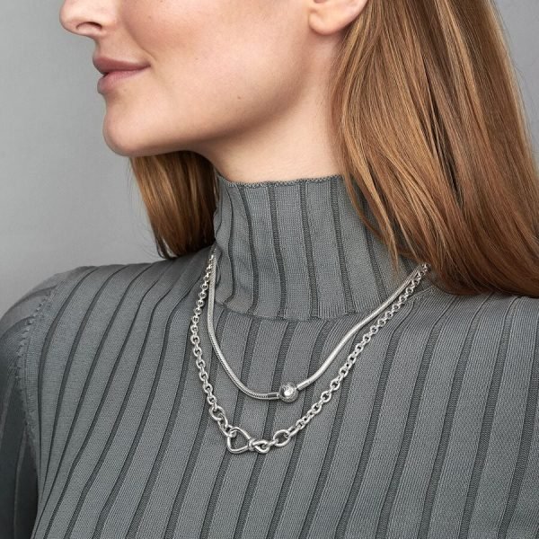 New S925 Sterling Silver FINAL SALE - Chunky Infinity Knot Chain Necklace Ladies DIY Jewelry - 图片 4