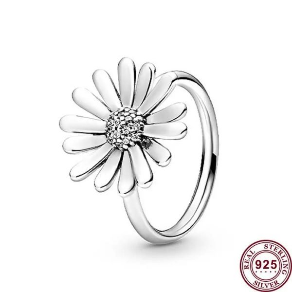 New Sparkling Eternal Love Daisy Women's Original Logo Bow Ring For Girlfriend and Family Holiday Fashion Jewelry Gift - 图片 4