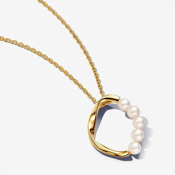 New S925 Sterling Silver Organically Shaped Heart Pendant Necklace Ladies DIY Jewelry - 图片 5