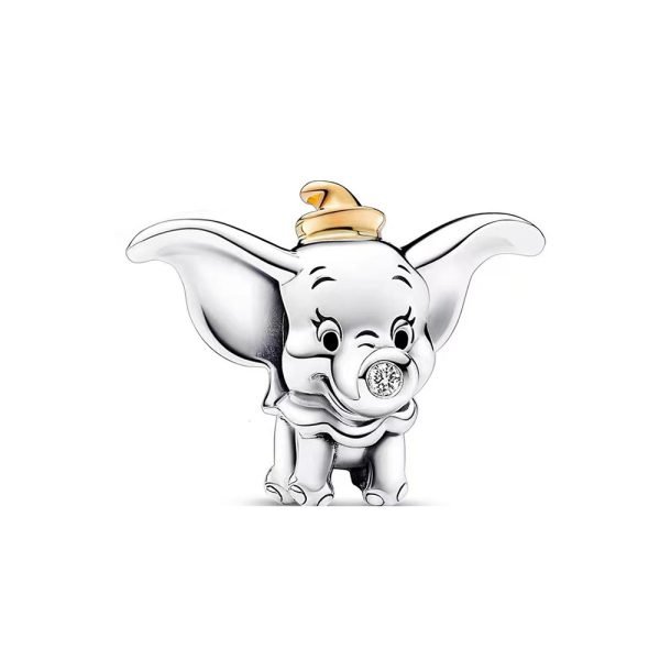 New S925 Sterling Silver Disney 100th Anniversary Dumbo Lab-grown Diamond Charm Ladies DIY Jewelry - 图片 5