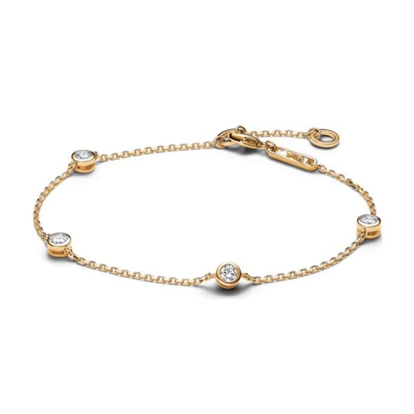 New S925 sterling silver Adjustable Sparkling Zircon Bracelet Ladies DIY Jewelry - 图片 5