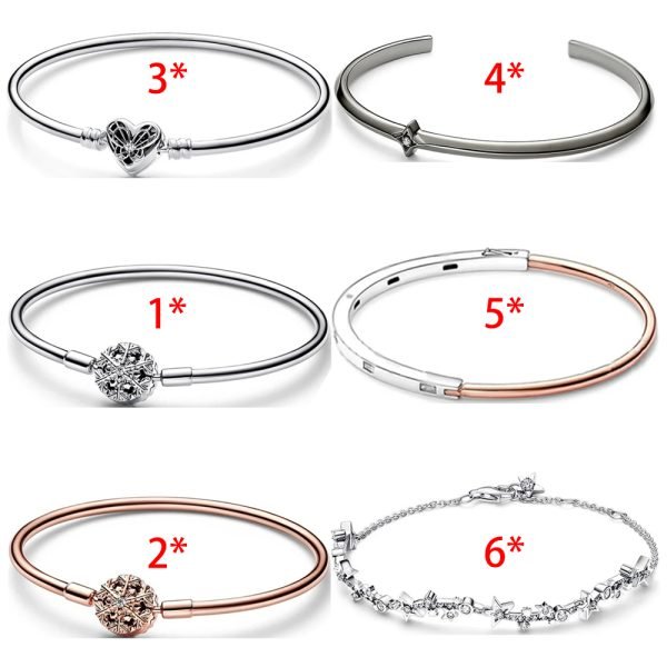 New S925 Pure Silver Black Personalized Single Item Couple Same Style Stackable Two tone I-D Bracelet Women's DIY Jewelry