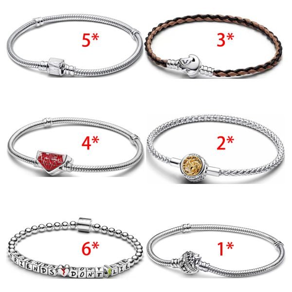 New S925 Pure Silver Rights Game Little Lion Women's Snake Bone Bracelet DIY Jewelry