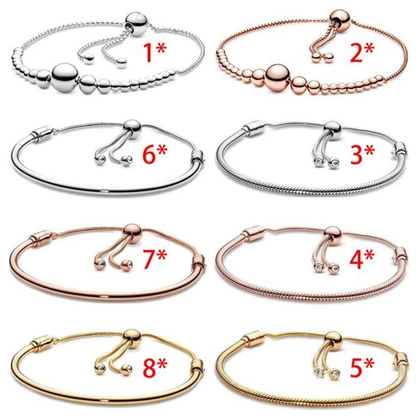 New S925 Sterling Silver Moments Classic Bead Sliding Snake Shaped Women's Gift bracelet DIY Jewelry