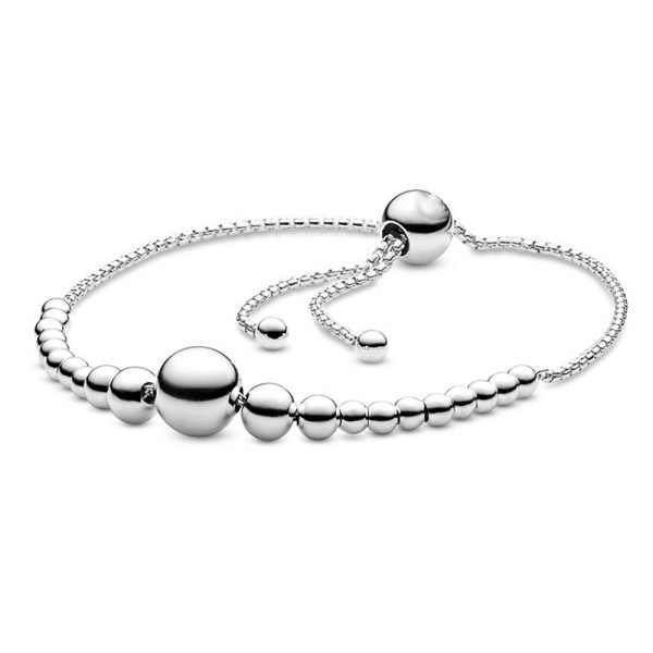 New S925 Sterling Silver Moments Classic Bead Sliding Snake Shaped Women's Gift bracelet DIY Jewelry - 图片 5
