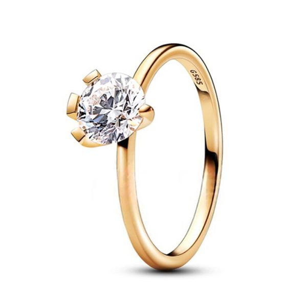 New Fashion Inlaid Sparkling Zircon Original Logo Love Heart Crown Ring For Girlfriend and Family Holiday Fashion Jewelry Gift - 图片 4
