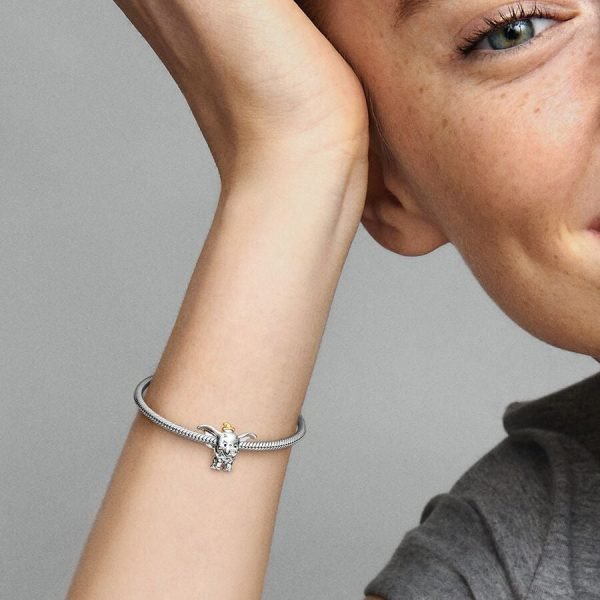 New S925 Sterling Silver Disney 100th Anniversary Dumbo Lab-grown Diamond Charm Ladies DIY Jewelry - 图片 4