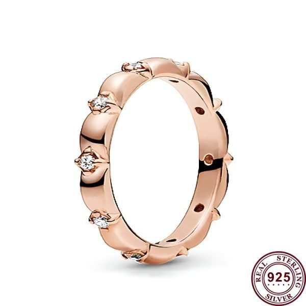 Creative Sparkling Waterdrop Ladies Original Logo Strip Stacked Petal Ring For Girlfriend and Family Holiday Fashion Jewelry Gift - 图片 6
