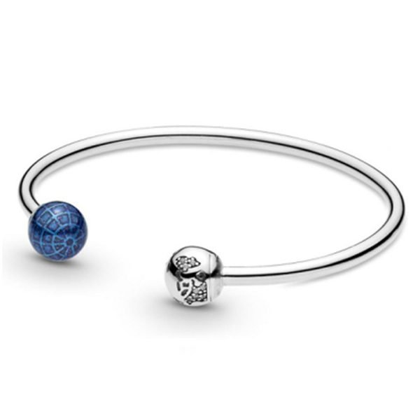 New S925 Pure Silver Classic Series I-D (Open) Bracelet for Women DIY Jewelry - 图片 5