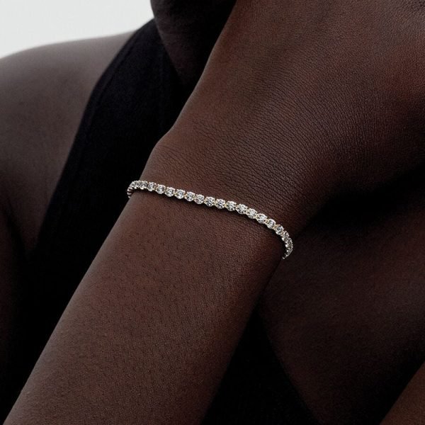 New S925 sterling silver golden Pavé Cuban Chain Ladies' gifts Bracelet DIY Jewelry - 图片 4
