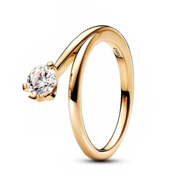 New Fashion Inlaid Sparkling Zircon Original Logo Love Heart Crown Ring For Girlfriend and Family Holiday Fashion Jewelry Gift - 图片 6