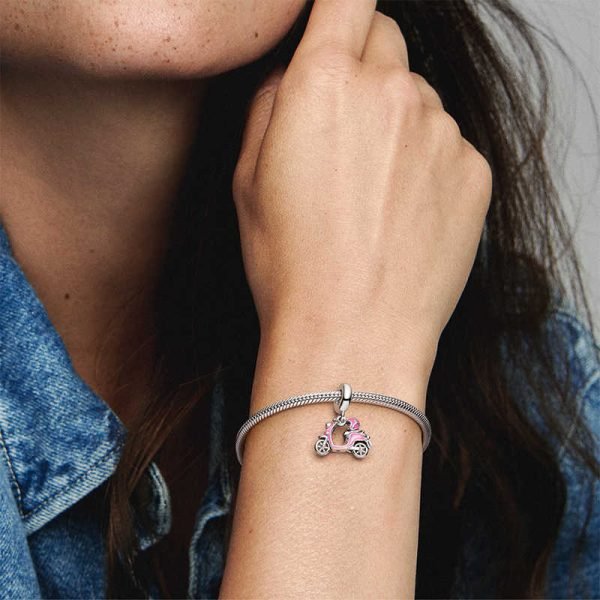 New Confession Heart shaped Peach Blossom Lady Original Logo Motorcycle Charm For Girlfriend and Family Holiday Gift Bracelet Jewelry - 图片 7