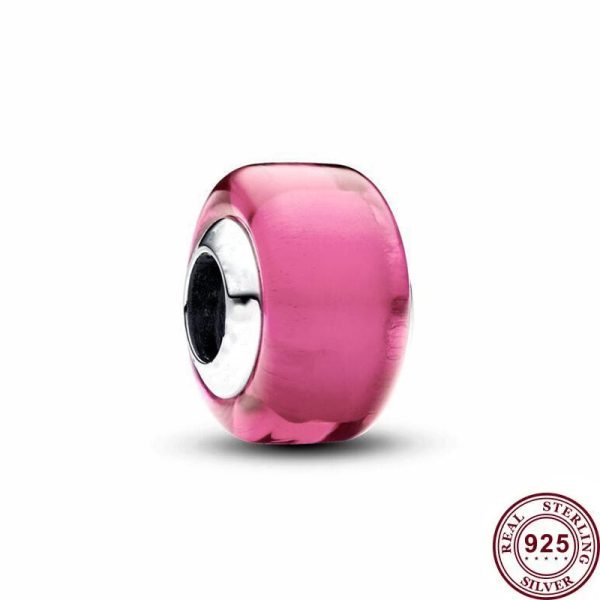 New Creative Cut Matte Women's Original Logo Mini Murano Glass Beads Charm For Girlfriends and Family Holiday Gifts Bracelet Jewelry - 图片 2