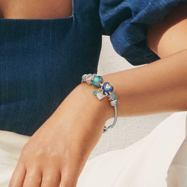 Creative Women's Clover Combination Original Logo Heart shaped Sun and Moon Charm Gift for For and Family Holiday Gift Bracelet Jewelry - 图片 7