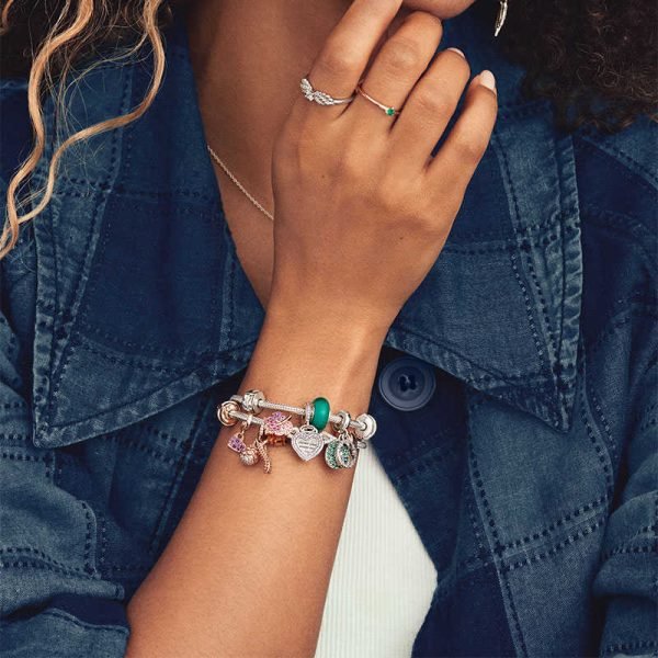 Creative Sparkling Aperture Daisy Women's Original Logo Eternal Heart Charm Fixed Clip For Girlfriend and Family Holiday Gift Bracelet Jewelry - 图片 5