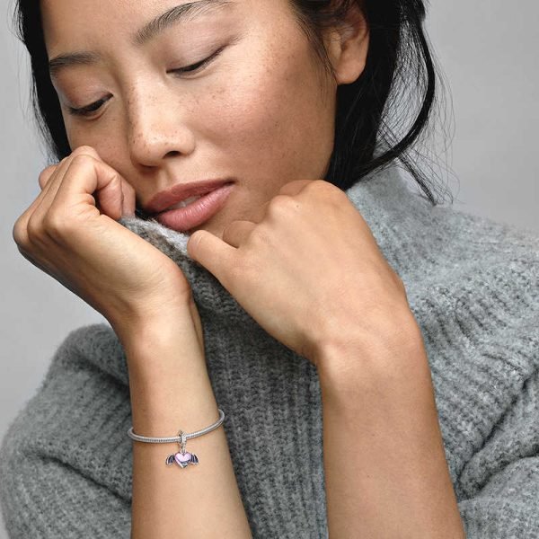 New Creative Lucky Star Women's Original Logo Heart shaped Batwing Charm For Girlfriend and Family Holiday Gift Bracelet Jewelry - 图片 7