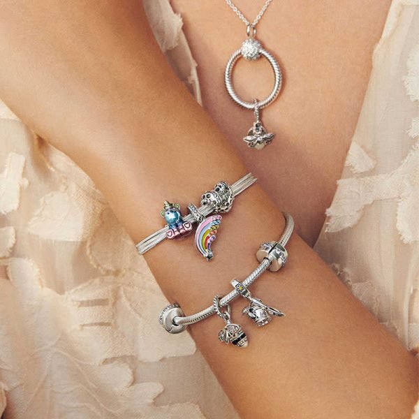 Creative Heart shaped Fortune Cat Women's Original Logo Rainbow Rose Charm For Girlfriend and Family Holiday Gift Bracelet Jewelry - 图片 3