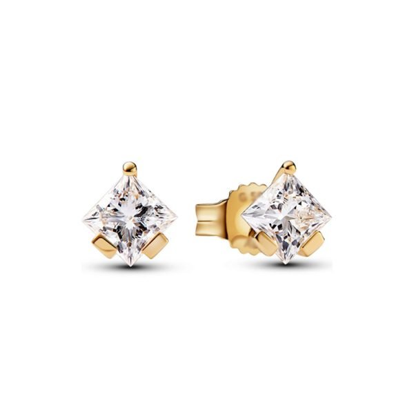 Original Women's Sparkling Bow Logo Square Crown Earrings Suitable for Girlfriends and Family Holiday Gifts Jewelry - 图片 6