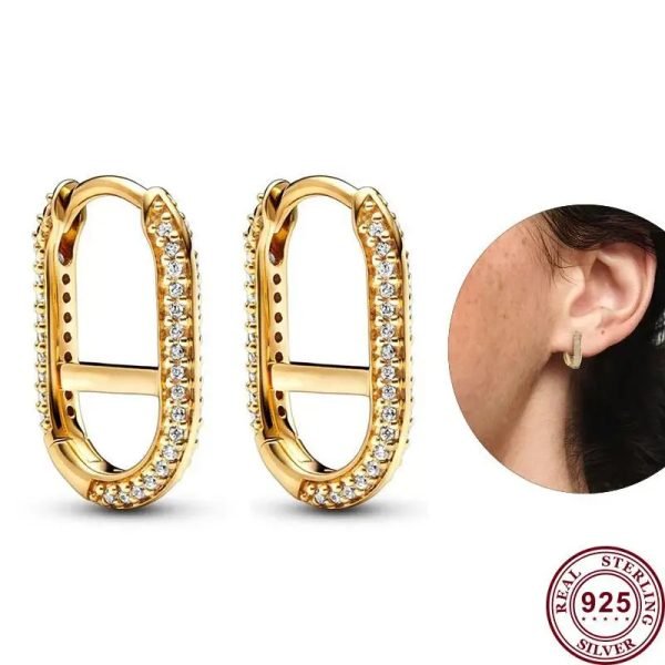 Original Women's Sparkling Wave Love Heart Logo ME Chain Earrings Suitable for Girlfriends and Family Holiday Gifts Jewelry - 图片 4