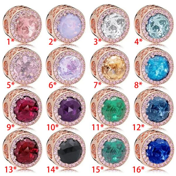 Creative Love Hollow Women's Original Logo Rose Gold Glass Beads Charm For Girlfriend and Family Holiday Gifts Bracelet Jewelry