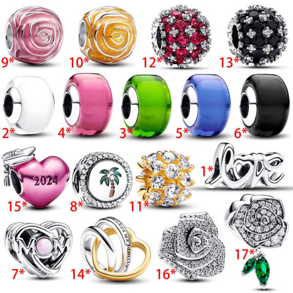 Fashionable Original Gratitude Mother's Love Rose Women's Logo Love Charm Suitable for Girlfriends and Family Holiday Gifts Jewelry