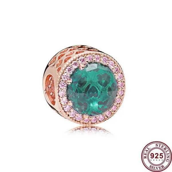 Creative Love Hollow Women's Original Logo Rose Gold Glass Beads Charm For Girlfriend and Family Holiday Gifts Bracelet Jewelry - 图片 2