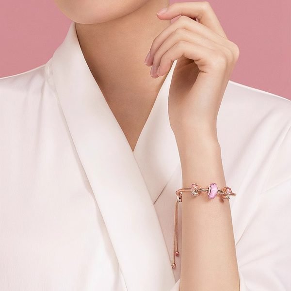 New S925 Pure Silver Sliding Leather Rope Classic Love Women's Bracelet DIY Jewelry - 图片 4