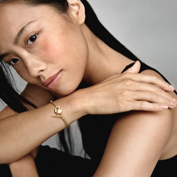 New S925 Sterling Silver Moments T-shaped Buckle Snake Bone Chain Women's Gift Bracelet DIY Jewelry - 图片 2