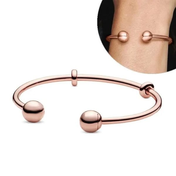 New S925 Sterling Silver Moments Open Set Zircon Women's Gift Bracelet DIY Jewelry - 图片 5