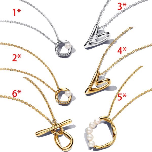 New S925 Sterling Silver Organically Shaped Heart Pendant Necklace Ladies DIY Jewelry